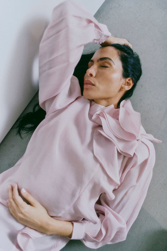 CMMOLLY - BLUSE MED FLÆSER I LILA