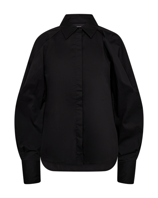 CMSOPHIE - SKJORTE MED PUFÆRMER I SORT