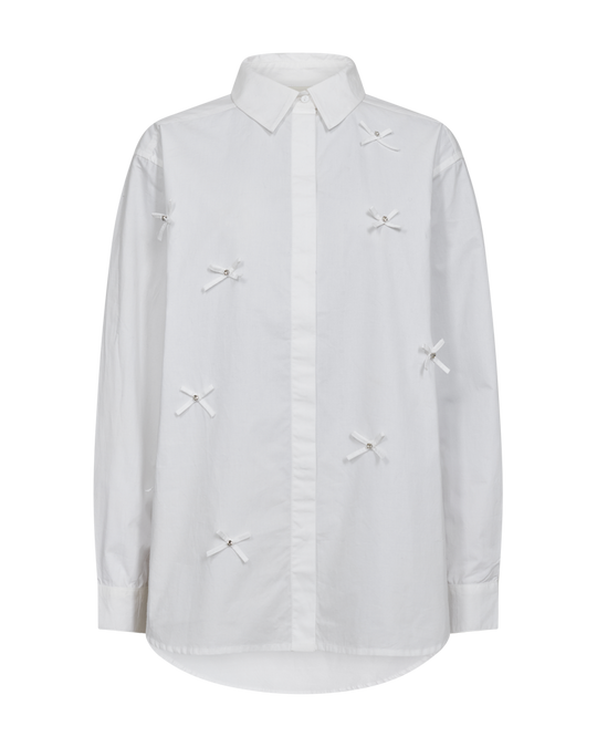 CMVATAN - SKJORTE MED PÅSYEDE SLØJFER I HVID