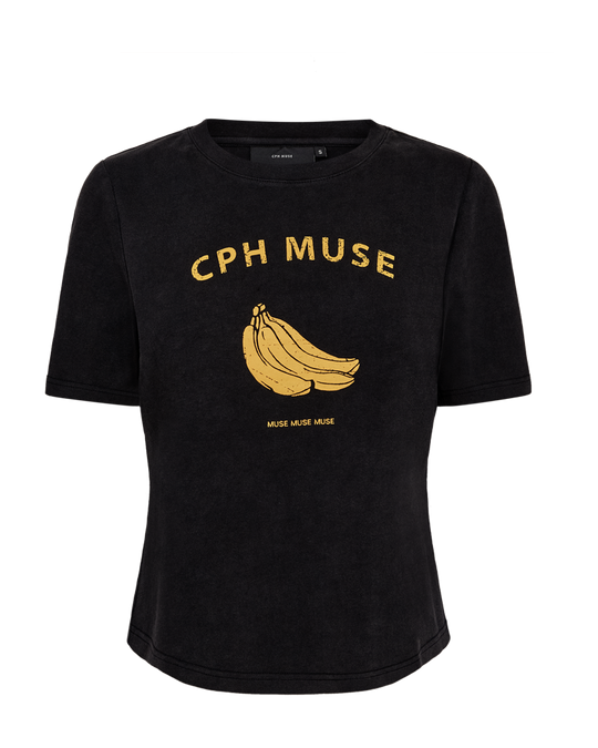 CMMUSE - T-SHIRT MED PRINT I SORT