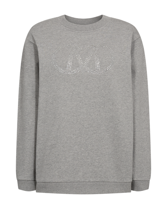 CMELVA - SWEATSHIRT MED LOGODETALJE I GRÅ