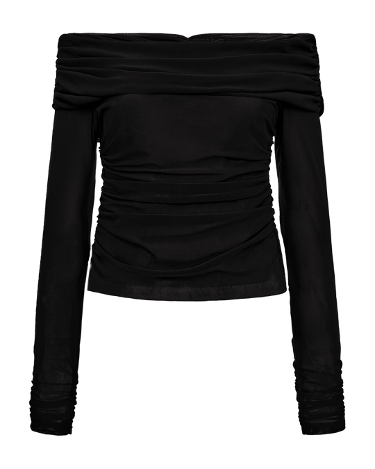 CMMEJSE - OFF-SHOULDER BLUSE I SORT