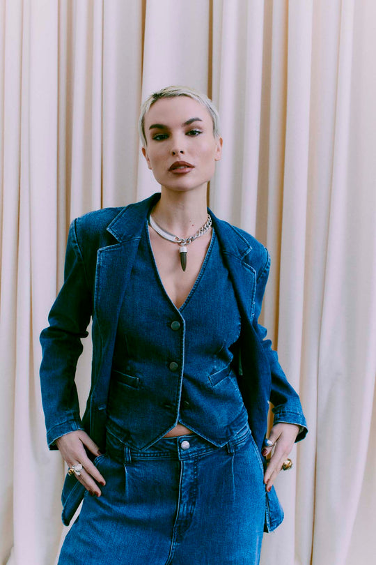 CMJEAN - DENIMBLAZER I BLÅ