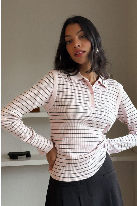 CMVERAN - LANGÆRMET POLO I ROSA