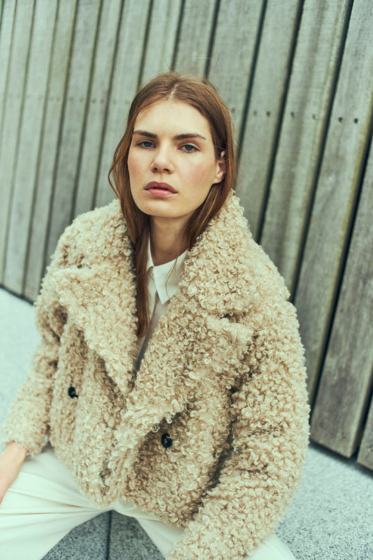 CMCURLY - JAKKE I BEIGE