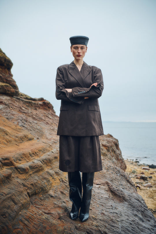 CMCOLLEEN - DOBBELTRADET BLAZER I BRUN