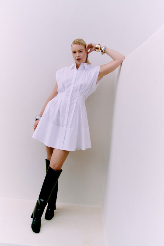 CMSHIRLEY - KORT SKJORTEKJOLE I HVID