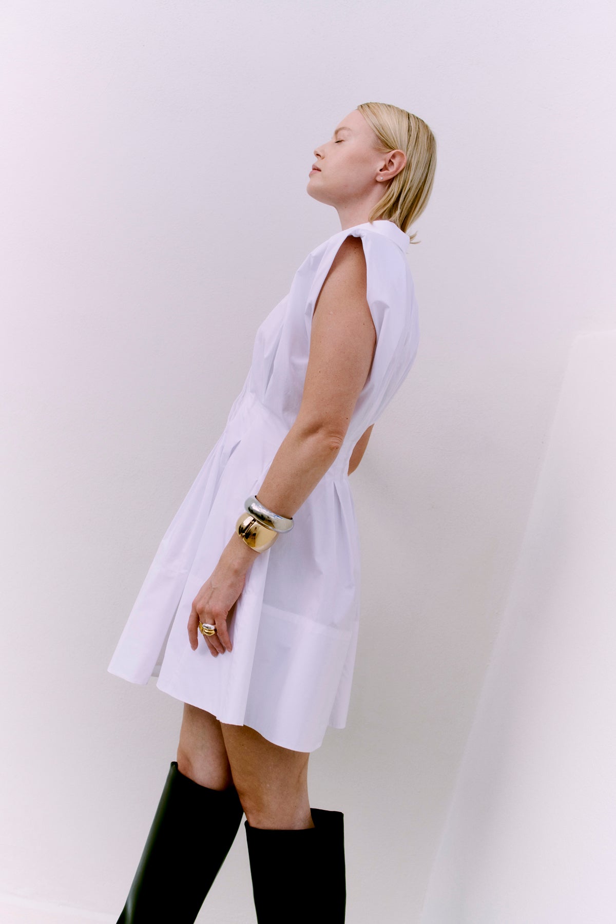 CMSHIRLEY - KORT SKJORTEKJOLE I HVID