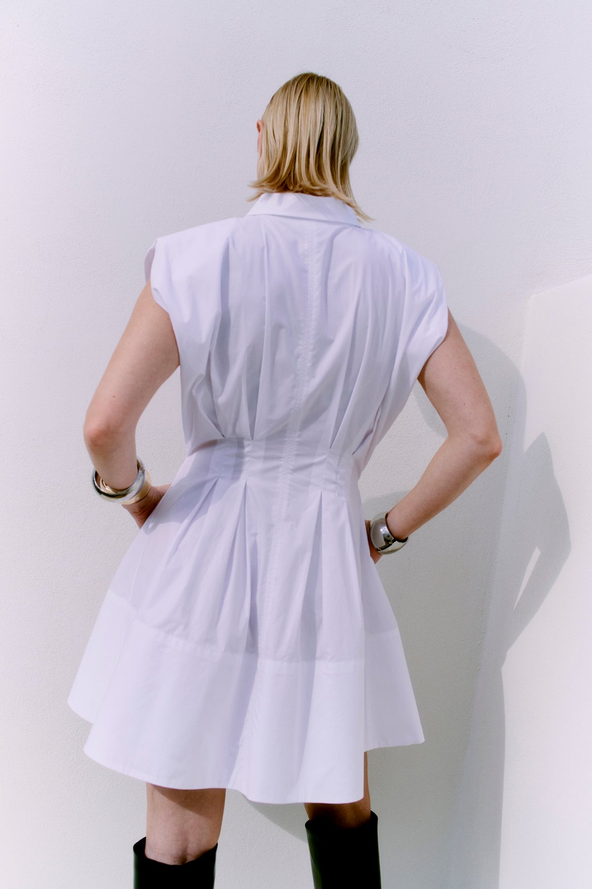 CMSHIRLEY - KORT SKJORTEKJOLE I HVID