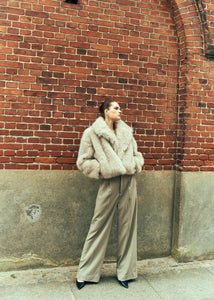 CMPLUSHY - FAUX FUR JAKKE I BEIGE