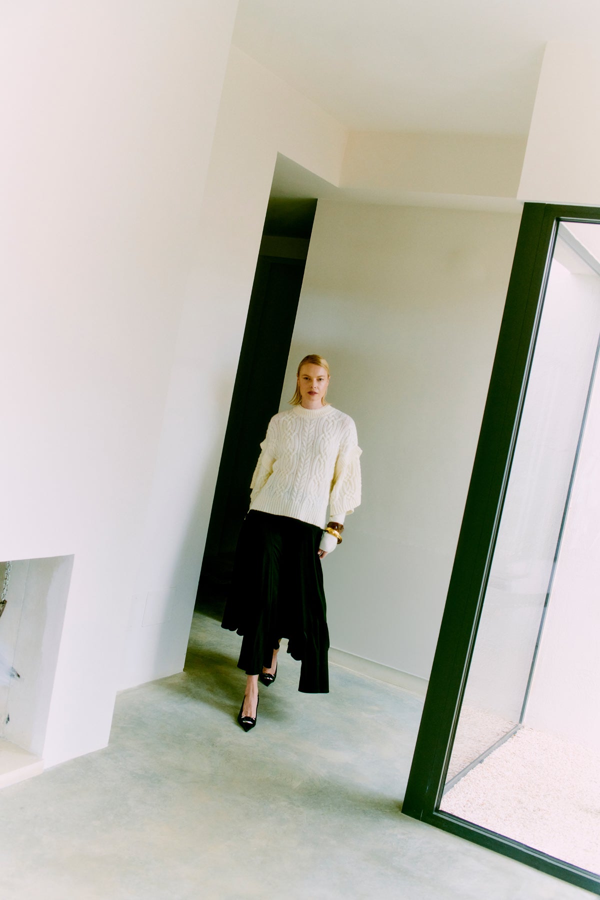CMYARI - STRIKKET PULLOVER I RÅHVID