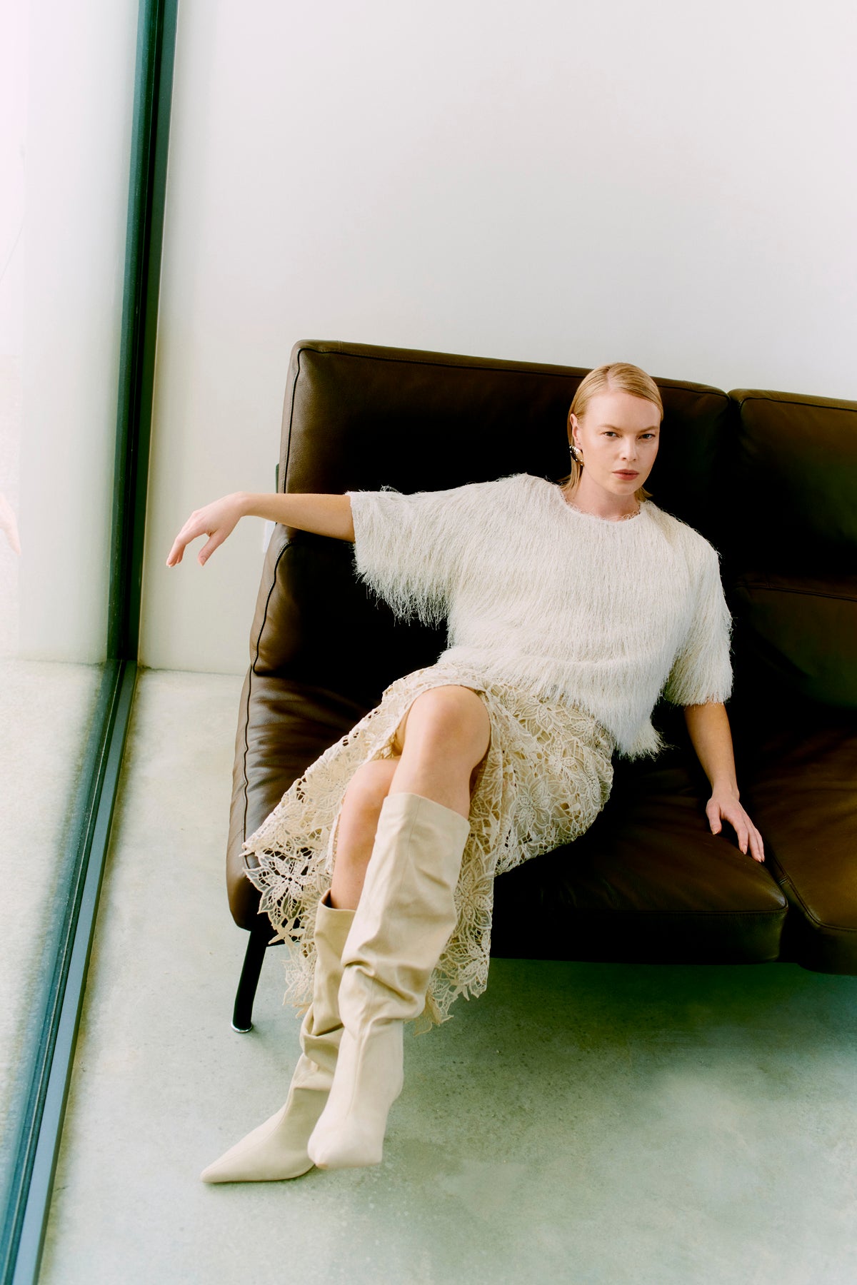 CMLACEY - NEDERDEL MED BLONDER I BEIGE