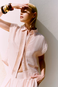 CMMOLLY - SKJORTE MED CUT-AND-SEW BLONDER I PUDDER