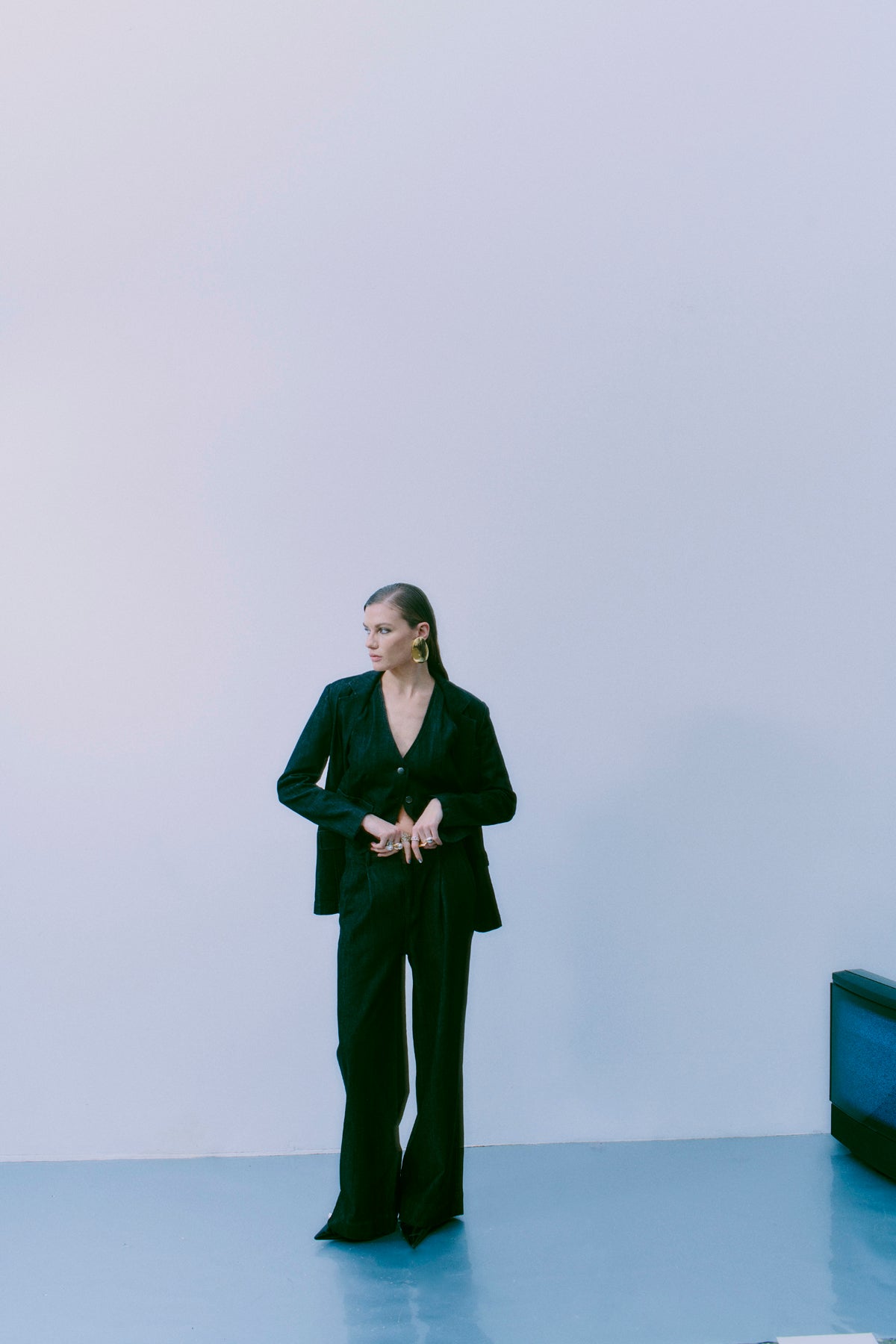 CMJEAN - DENIMBLAZER I SORT
