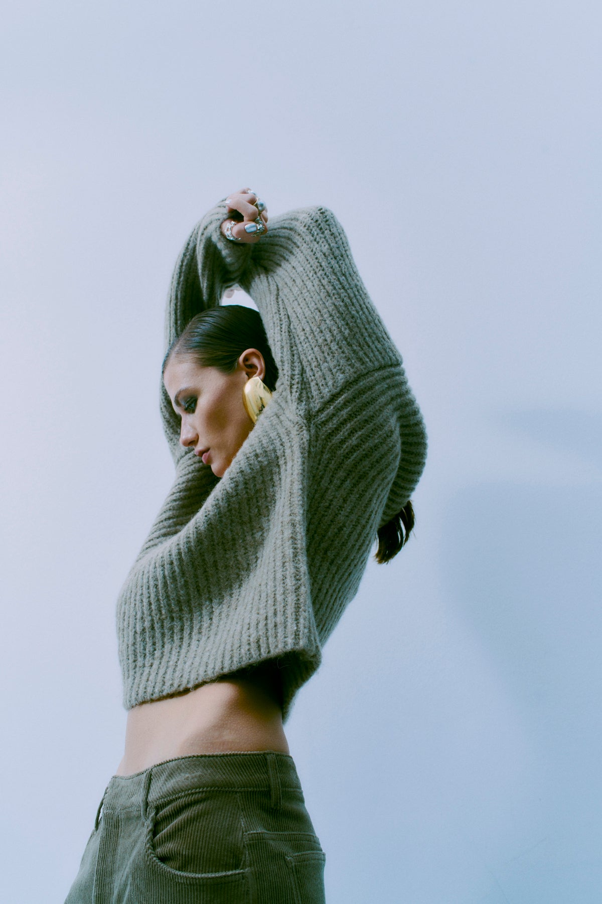 CMANDREA - RIBSTRIKKET PULLOVER I BEIGE