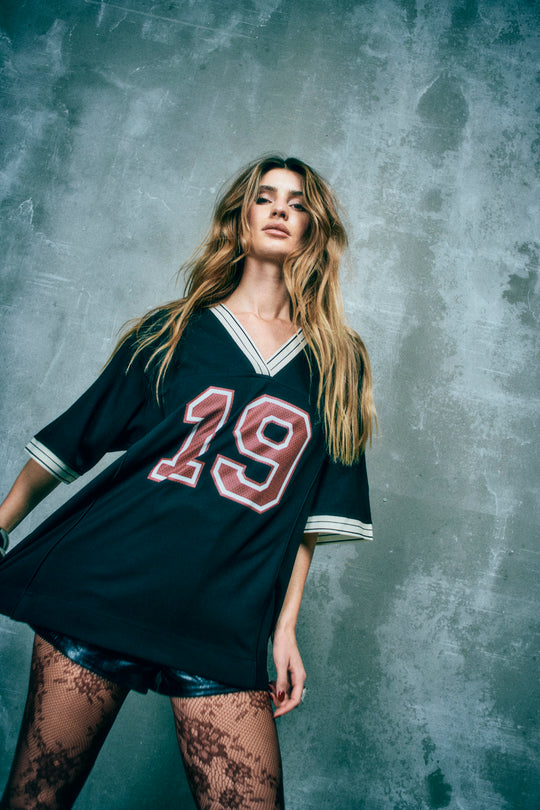 CMADIA - OVERSIZE T-SHIRT MED PRINT I SORT