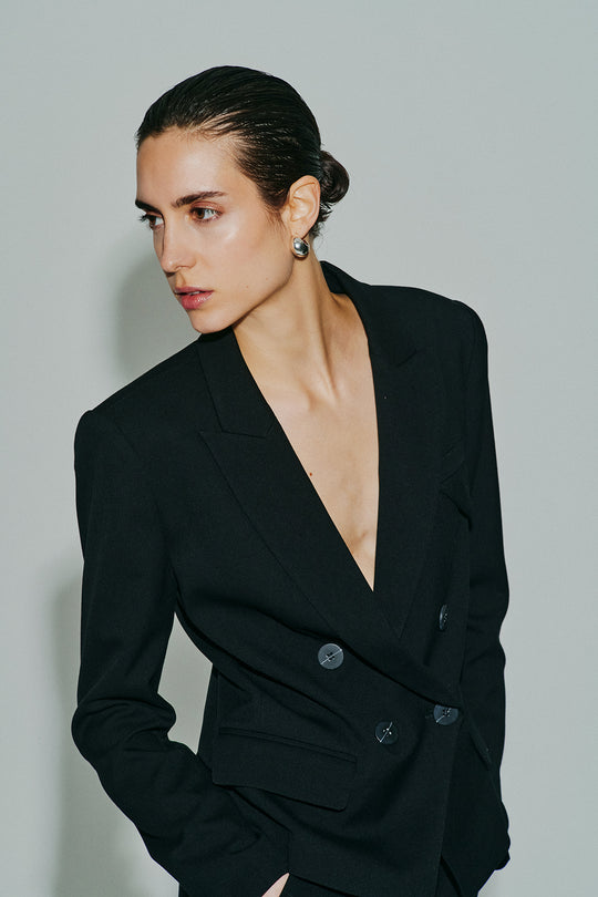 CMTAILOR - DOBBELTRADET KORT BLAZER I SORT