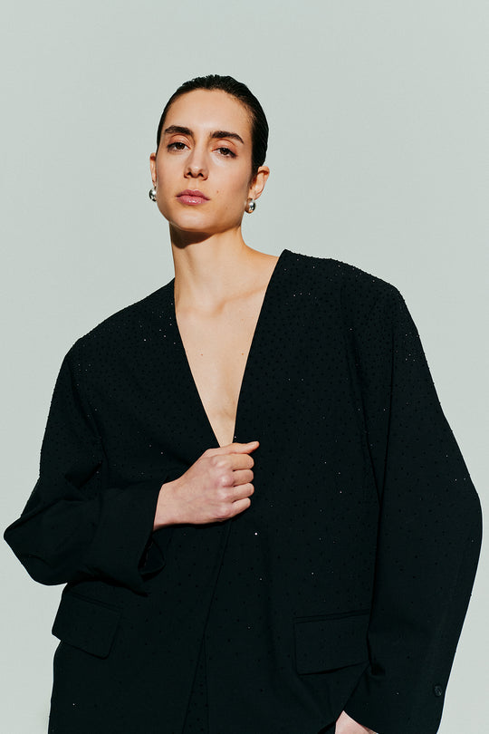 CMNIGHTLY - BLAZER MED RHINSTEN I SORT