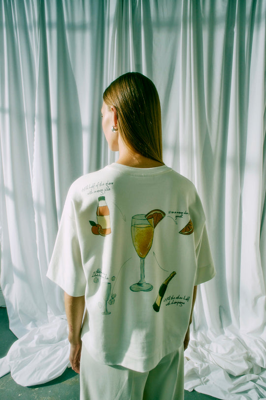 CMMUSE - T-SHIRT I HVID OG GUL
