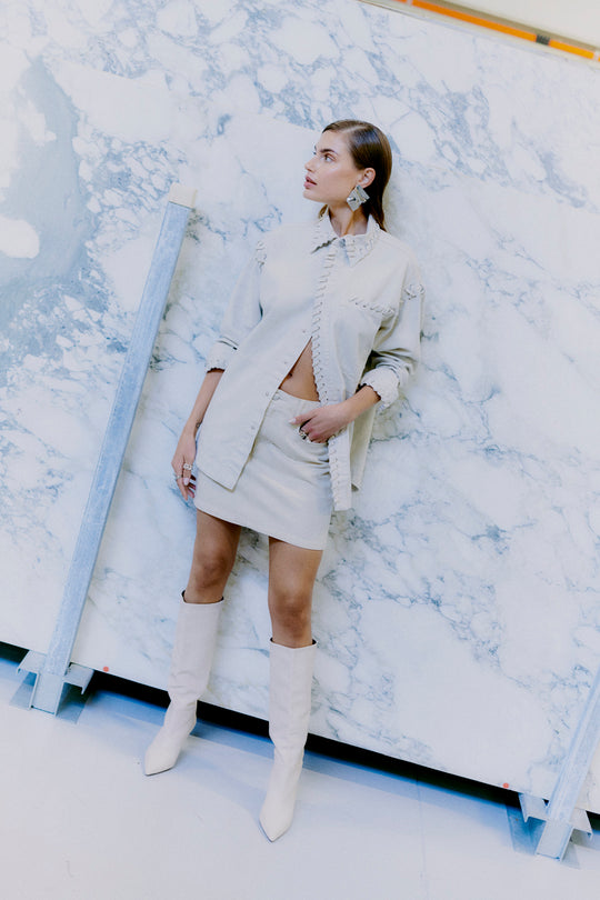 CMCHARLEE - DENIMJAKKE I RÅHVID