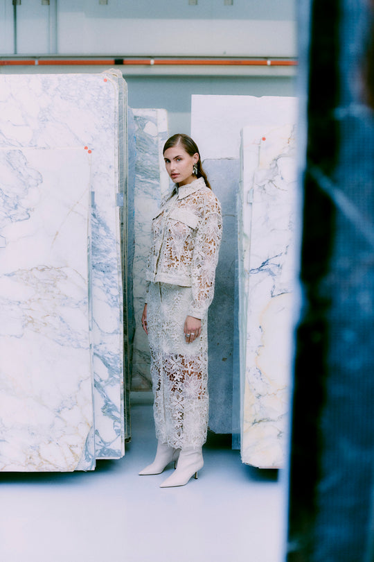 CMLACEY - JAKKE MED BLONDER I BEIGE