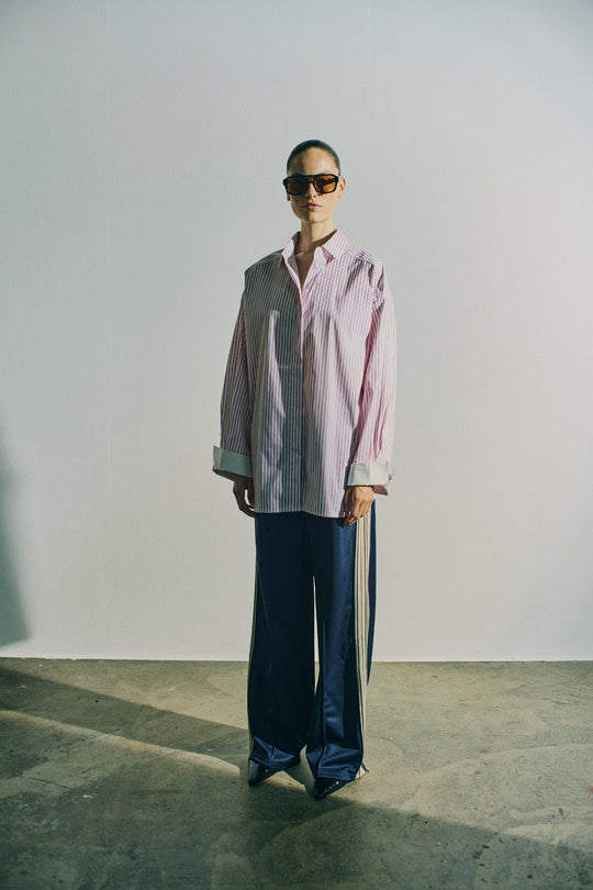 CMMARYANN - OVERSIZE SKJORTE I STRIBET HVID OG RØD