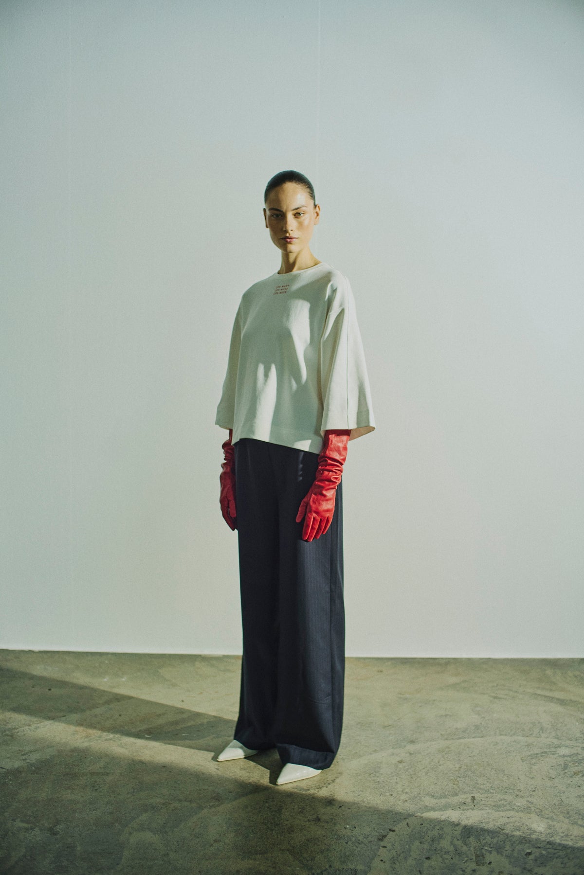 CMSTINA - HØJTALJEDE BUKSER I BLÅ