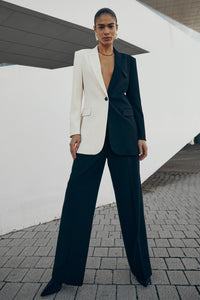 CMTAILOR - LANG BLAZER I GRÅ,RÅHVID