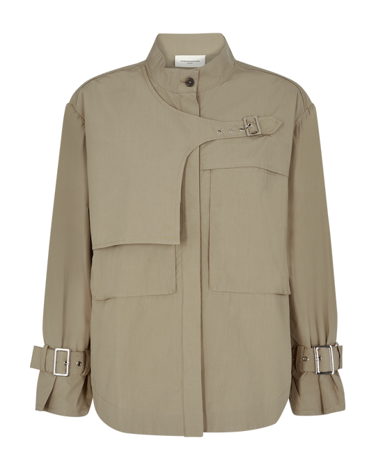 CMBLUR - SKJORTE MED SPÆNDEDETALJER I BEIGE