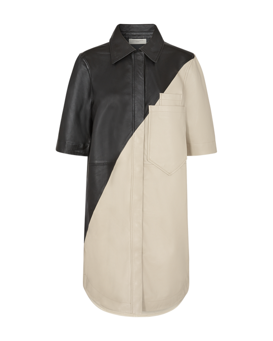 CMROYAL - MONOCHROME LÆDERKJOLE I SORT