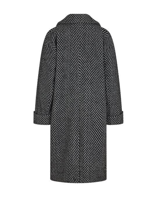 CMZIG - MØNSTRET FRAKKE I SORT