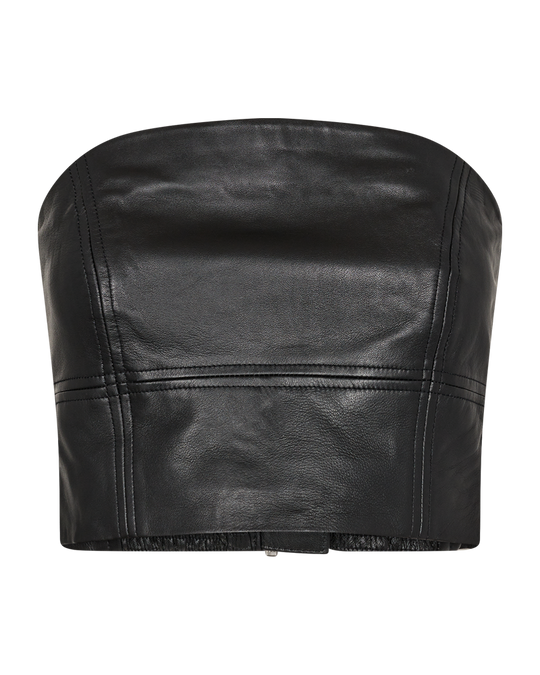 CMROYAL - LÆDERCORSAGE I SORT