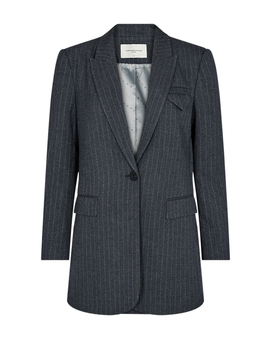 CMTAILOR - LANG PINSTRIPE BLAZER I GRÅ