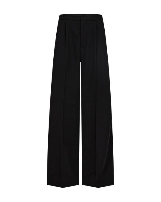 CMTAILOR - HØJTALJEDE BUKSER MED VIDDE I SORT