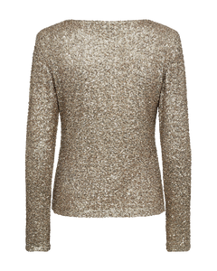 CMSEQUINCE - BLUSE MED PAILLETTER I BEIGE