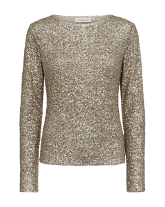 CMSEQUINCE - BLUSE MED PAILLETTER I BEIGE
