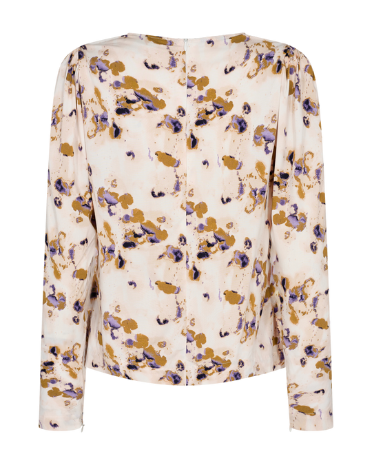 CMMERRY - BLUSE MED PRINT I RÅHVID