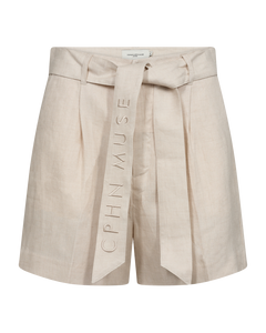 CMNATURE - HØRSHORTS I BEIGE,RÅHVID