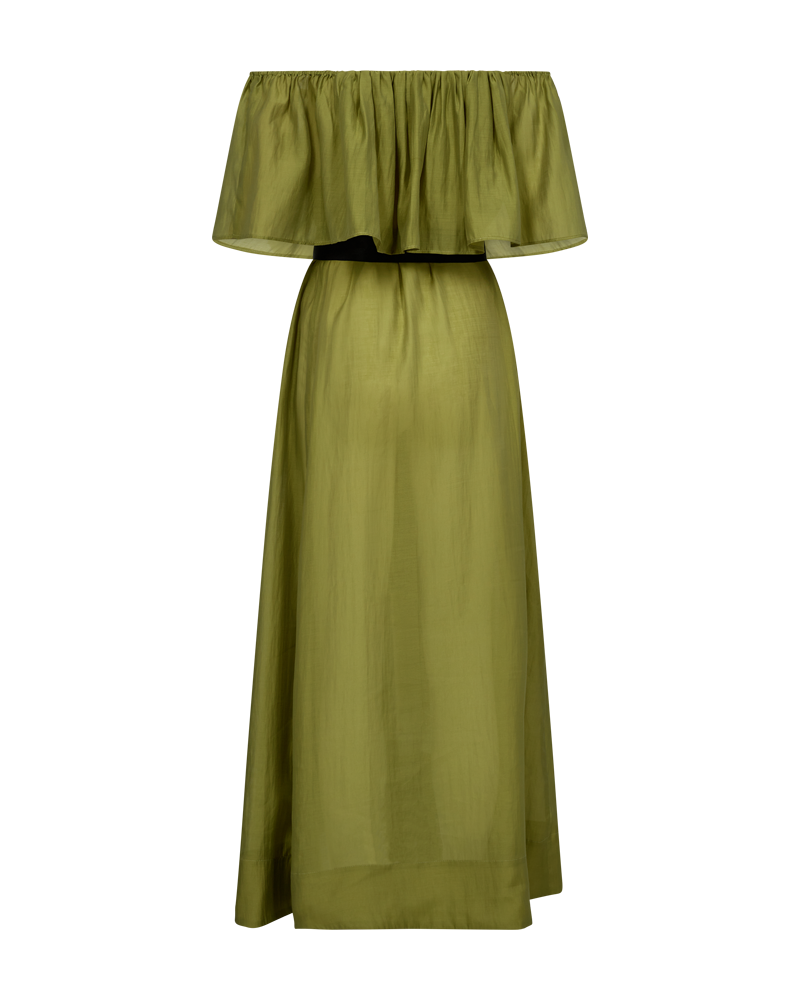 CMMOLLY - OFF-SHOULDER KJOLE I GRØN