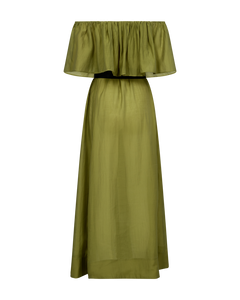 CMMOLLY - OFF-SHOULDER KJOLE I GRØN
