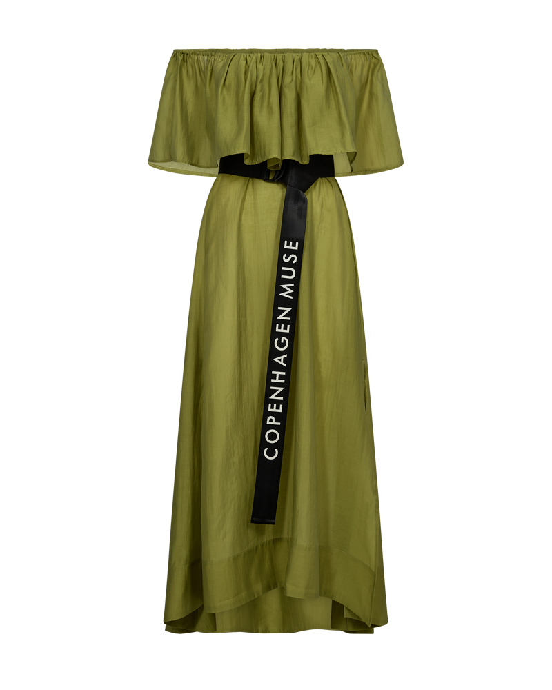 CMMOLLY - OFF-SHOULDER KJOLE I GRØN