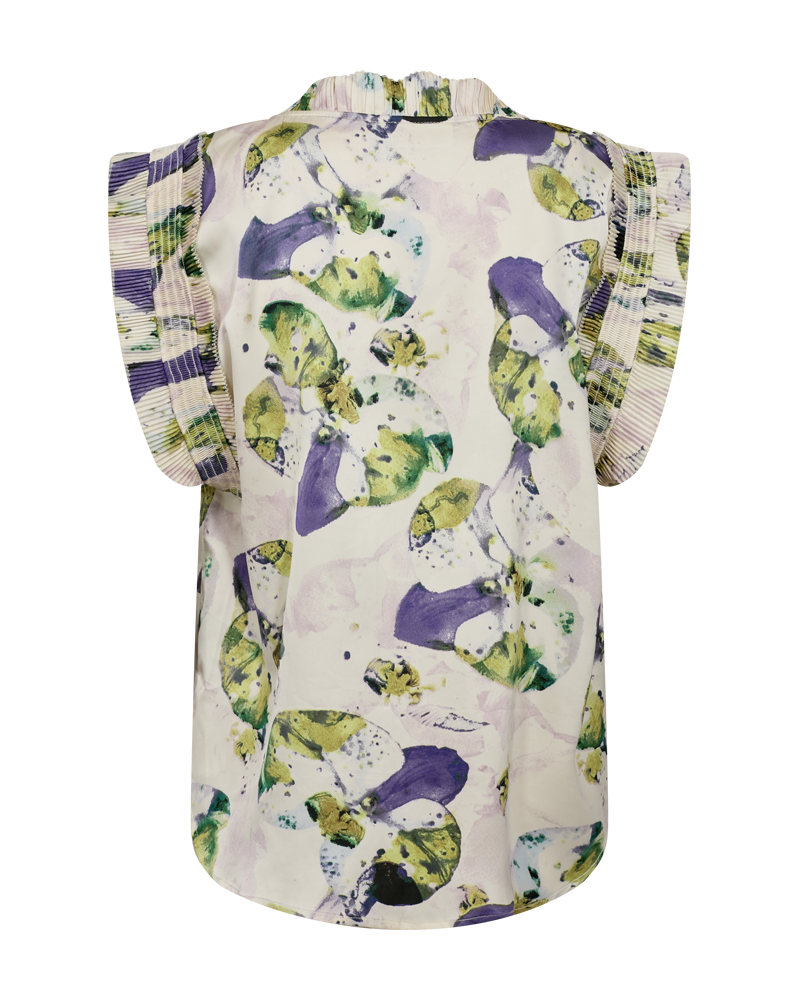 CMFRILL - BLUSE MED BLOMSRET MØNSTER I LILLA