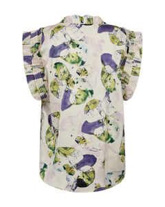 CMFRILL - BLUSE MED BLOMSRET MØNSTER I LILLA