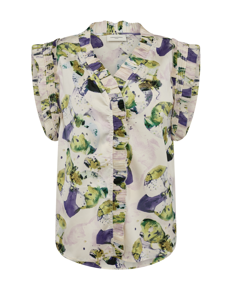 CMFRILL - BLUSE MED BLOMSRET MØNSTER I LILLA