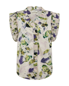 CMFRILL - BLUSE MED BLOMSRET MØNSTER I LILLA