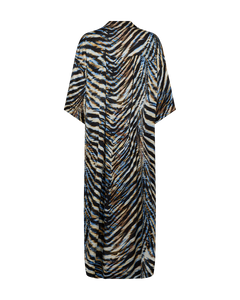 CMMERRYSHINE - KAFTAN KJOLE MED PRINT I BLÅ