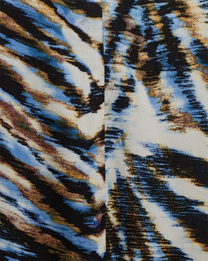 CMMERRYSHINE - KAFTAN KJOLE MED PRINT I BLÅ