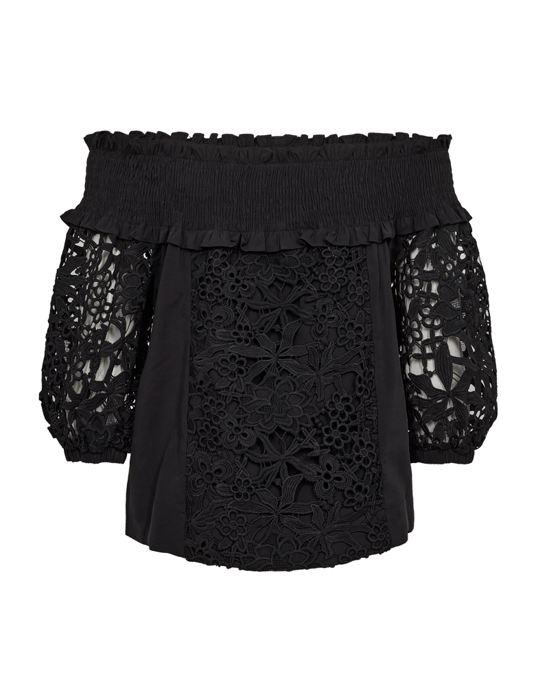 CMMADELYN - OFF-SHOULDER BLUSE I SORT