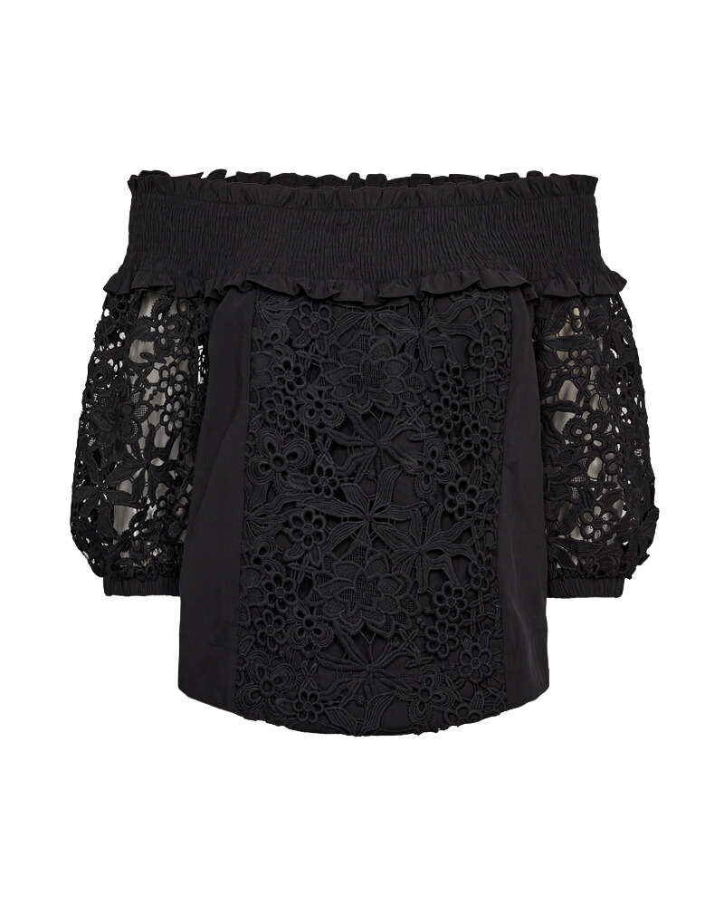 CMMADELYN - OFF-SHOULDER BLUSE I SORT