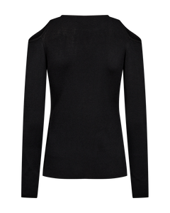 CMBOO - PULLOVER MED LANGE ÆRMER I SORT